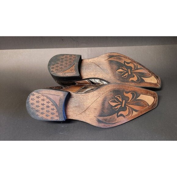 Giorgio Brutini Mens Size 13 M Brown  Leather Square Point Slip on Shoes 178882 - Picture 9 of 14